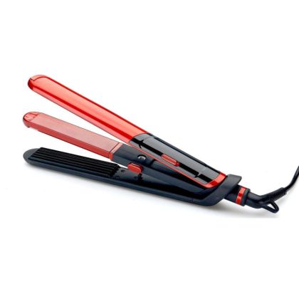 Преса за коса и маша 2в1 ELITE HSC-0461, Вафлички, 360° въртящ се кабел, Керамична, Червен/черен