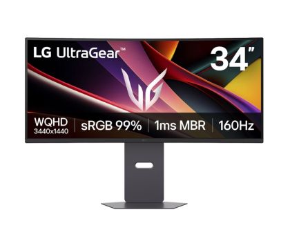 Монитор LG 34G600A-B UltraGear G6, 34" VA Curved 1800R, WQHD (3440x1440) 160Hz, 21:9, 1ms, 4000:1, 300cd/m2, AMD FreeSync™ Premium, NVIDIA G-SYNC Compatible, Speaker 2x5W, 2xHDMI, DP, Black