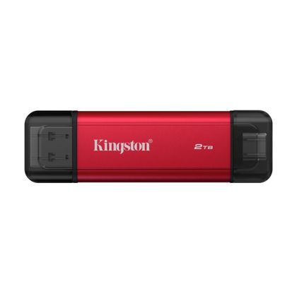 Външно SSD 2ТB KINGSTON Dual Portable SSD (SPSD/2TB), Portable SSD, Dual USB Type-A / USB Type-C, USB 3.2 Gen 2, Up to 1050MB/s, Red
