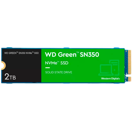 SSD 2TB WD Green SN350 (WDS200T3G0C-00AZL0), M.2 2280, PCIe NVMe, QLC