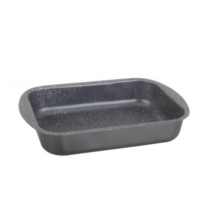 Тава за печене Oliver Voltz OV51222N25S, 25 см, Мраморно покритие, Правоъгълна, Черен