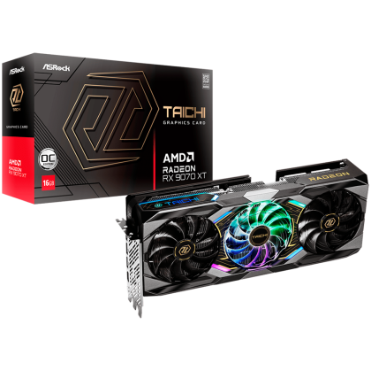 Видео карта ASROCK AMD Radeon RX 9070 XT Taichi 16GB OC, 16GB GDDR6, 256-bit, HDMI, 3x DP