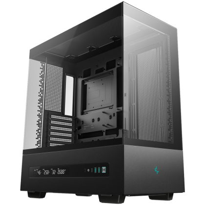 DeepCool CH690 DIGITAL, Mid Tower, Mini-ITX/Micro-ATX/ATX, 2xUSB3.0, 1xType-C, 1xAudio, Tempered Glass, Mesh Panels, Digital Display, GPU Support Arm, Black, 2Y, R-CH690-BKNNA0D-G-1