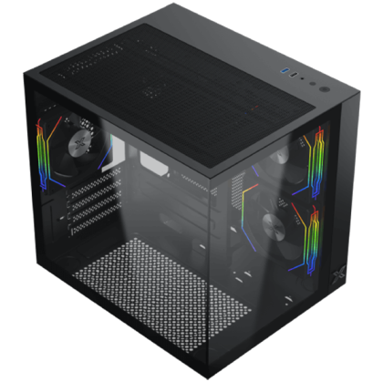 Aqua M Lite (BK, MATX, U3x1 & U2x1, Front & Left TG, 4PCS G22A Reverse & 1PC G22A,ARGB Remote Control Box)