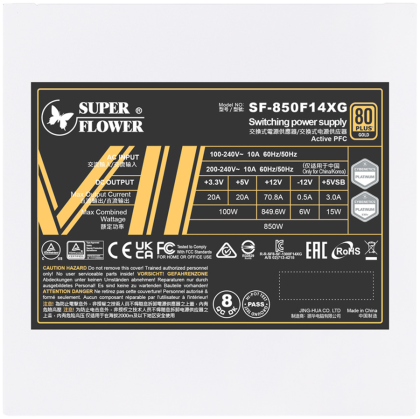Super Flower Leadex VII XG 1300W ATX 3.1, 80 Plus Gold, Fully Modular, Flat White Cables, 140mm Fan, 150mmx150mmx86mm, White, 10 Year Warranty