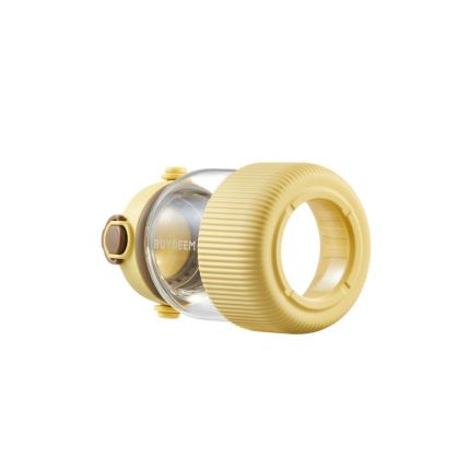 BUYDEEM Pop-Up Straw Glass Bottle, model DG710, color Mellow Yellow