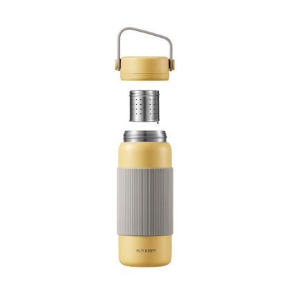 BUYDEEM Tea Infuser Thermos Bottle 400 ml, model CD1011, color Mellow Yellow
