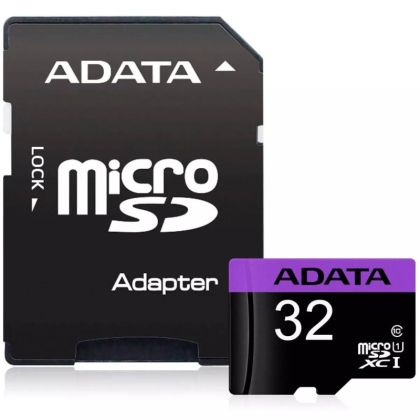 MicroSD памет 32GB ADATA Premier microSDHC Class 10 UHS-I + SD Адаптер - AUSDH32GUICL10-RA1