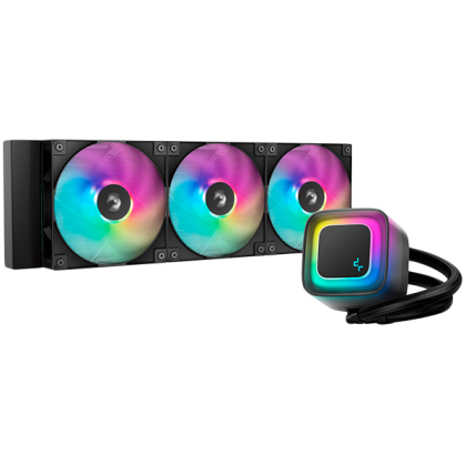 DeepCool LE360 V2, 360mm CPU Liquid Cooler, 3x120mm PWM ARGB Fans, ARGB block, Black, LGA1851/1700/1200/1151/1150/1155, AMD AM5/AM4, R-LE360-BKAMMC-G-2
