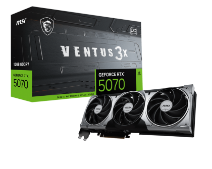 Видео карта MSI GeForce RTX 5070 12G VENTUS 3X OC, 12GB GDDR7, 192-bit, HDMI, 3xDP
