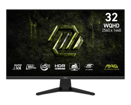 Монитор MSI MAG 325QF E18V (9S6-3DE11M-001), 31.5" Rapid VA, WQHD (2560x1440) 180Hz,16:9, 0.5ms, 300cd/m2, 3500:1, Adaptive-Sync, DP, 2xHDMI, Black