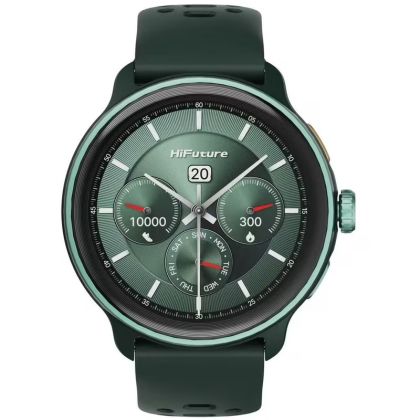 Часовник HiFuture Vela Dark Green, 1.43" AMOLED , GPS +Compass + Altimeter, 466*466, Support Local Music(100M Space), Support AI Coach for Training, Powered by Dual Core, Bluetooth Call, 5ATM Waterproof,  24/7 True Heart Rate & Blood, Oxygen Sensor, Up to