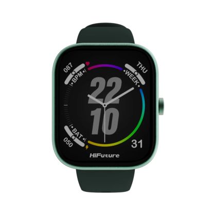 Часовник HiFuture Lume Pro Dark Green1, 85 " AMOLED, Always on Display, Powered by Dual Core, Aerospace-Grade Ultra Light Aluminum Frame, Bluetooth Call, 3D User Interface, 1ATM Waterproof, 24/7 True Heart Rate & Blood Oxygen Sensor, 100+Sports Mode, Up t