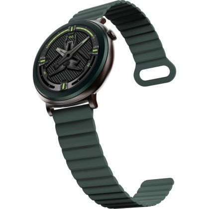 Часовник HiFuture Aurora Dark Green, 1.43" AMOLED,  466*466, Powered by Dual Core & Syntra AI, Bluetooth Call, IP68  Waterproof, 24/7 True Heart Rate & Blood Oxygen Sensor, Up to 10 days daily use, Magnetic Strap