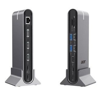 Докинг станция Acer Type C Universal docking station 15in1, 2 x HDMI 4K@60Hz, 1 x DP 8k@30Hz, 5 x USB A, 1 x USB C, 1 x RJ45, 1x SD /Micro SD, 1 x TF, 1 x Audio  3.5mm jack, Windows, ChromeOS, macOS, Gray