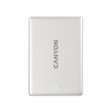 Външна батерия CANYON OnPower 511 (CNS-CPB511G), 10000mAh, PD20W, Wireless magnetic power bank, Aluminium, Star Grey