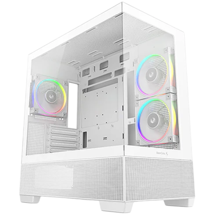 DeepCool CG380-3F WH, Mid Tower, Mini-ITX/Micro-ATX(Rear Connector), 2xUSB3.0, 1xUSB Type-C, 1xAudio, 3x120mm Pre-Installed ARGB Fans, Tempered Glass, Mesh Panel, White, R-CG380-WHAGM3-G