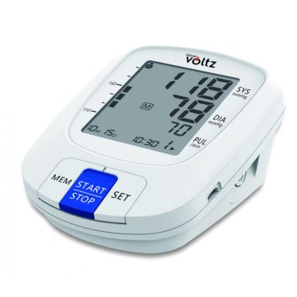 Апарат за кръвно налягане Oliver Voltz OV56510A, Откриване на аритмия, 2х90 позиции памет, LCD дисплей 4хAAA батерии, Type C, Бял