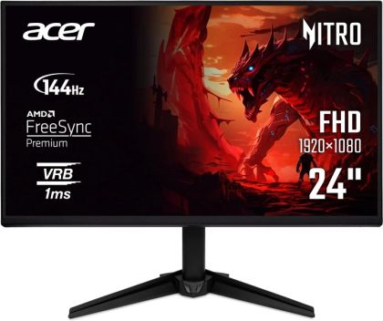 Монитор ACER Nitro QG241YP6bmipx (UM.QQ1EE.601), 23.8'' IPS, FullHD (1920x1080) 144Hz, 16:9, 1ms, 250cd/m2, 1000:1, AMD FreeSync, Speakers 2x2W, HDMI, DP, Black