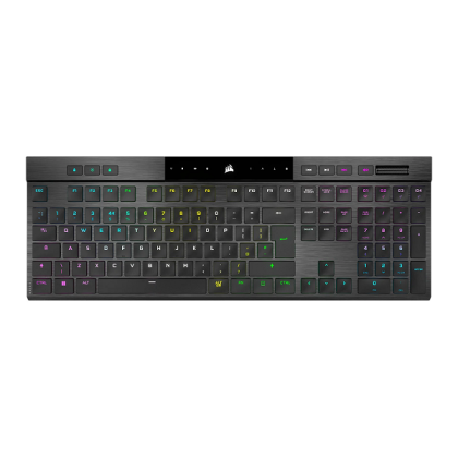 Геймърска клавиатура CORSAIR K100 AIR WIRELESS RGB (CH-913A01U-NA), Wireless/Bluetooth, Mechanical, Backlit RGB LED, Black