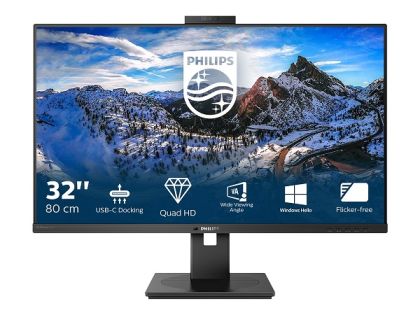 Монитор PHILIPS 326P1H/00 Brilliance, 31.5" IPS, QHD (2560x1440) 75Hz, 16:9, 4ms, 350cd/m2, 1000:1, Adaptive Sync, Speaker 2x5W, 2MP Webcam, Mic, 2xHDMI, DP, USB hub, Black