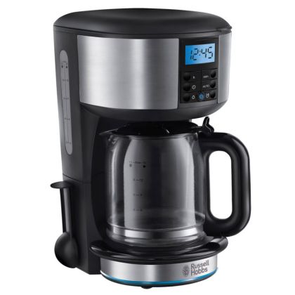Кафемашина Russell Hobbs 20680-56 Buckingham, 1000 W, 10 чаши, 1.25 l, 24-часов таймер, Противокапкова система, Черен/сребрист