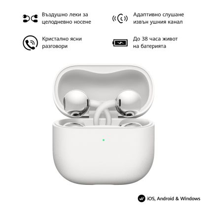 Безжични слушалки HUAWEI FreeClip 2, Bluetooth 6.0, White