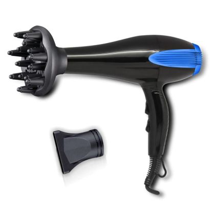 Сешоар ROSBERG R51100AD, 2200W, Дифузер, 3 степени, 2 скорости, Черен/син