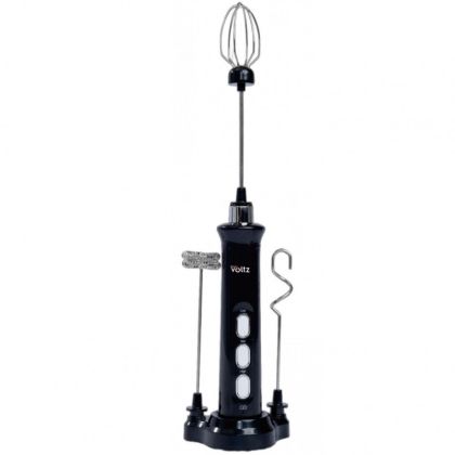 Мини миксер за фрапе Oliver Voltz OV51163F, 2.5W, 120 мин, 3 скорости, 3 приставки, USB, Черен