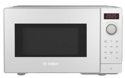 Микровълнова печка Bosch FFL023MW0, SER2, Freestanding microwave, 800 W, 20 l, Number of power levels 5, 27 cm glass rotating plate, AutoPilot 7, White