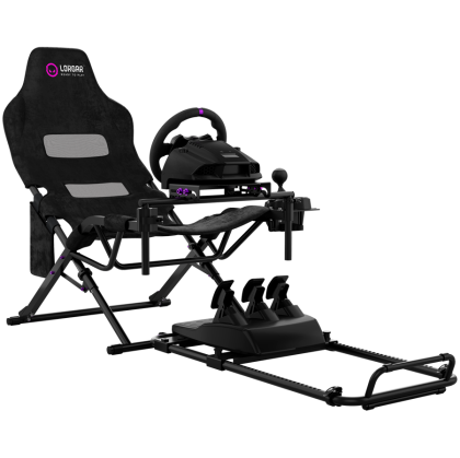 LORGAR FLEX RAF1, Sim Racing Cockpit Advanced, Foldable, 150x72x113 cm-playing, 38x72x126cm-folded, Black