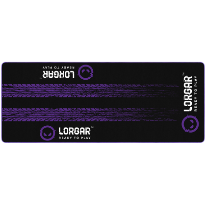 Постелка за под LORGAR RX1FM, Sim Racing Floor Mat Advanced, Stitched edge, 1,700X700X3 mm, Black/purple