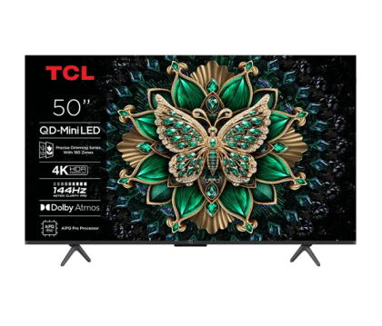 Телевизор 50" TCL 50C6K, 4K UHD QD-MiniLED, Smart TV, Google TV, 144Hz, WiFi 5, Black