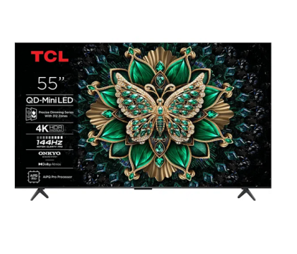 Телевизор 55" TCL 55C6K, 4K UHD QD-MiniLED, Smart TV, Google TV, 144Hz, WiFi 5, Black