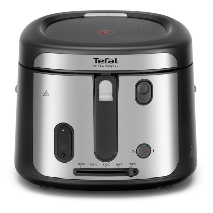 Фритюрник Tefal FF2588E0 Filtra Vision+, black, 1.2Kg / 2.1L, 1900W, timer, fix bowl, washable (lid, basket), adj. thermostat, on/off