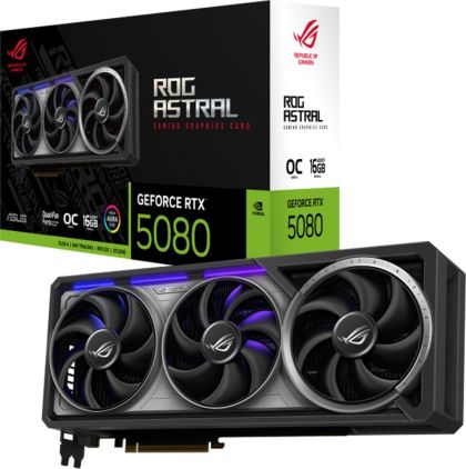 Видео карта ASUS ROG Astral GeForce RTX 5080 16GB GDDR7 OC Edition, 16GB GDDR7, 256-bit, 2xHDMI, 3xDP