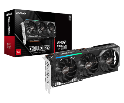 Видео карта ASROCK AMD Radeon RX 9070 Challenger 16GB, 16GB GDDR6, 256-Bit, HDMI, 3xDP