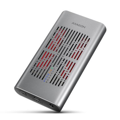 Кутия AXAGON EEM2-20GD, USB-C 20Gbps за два M.2 NVMe SSD диска с функция за клониране