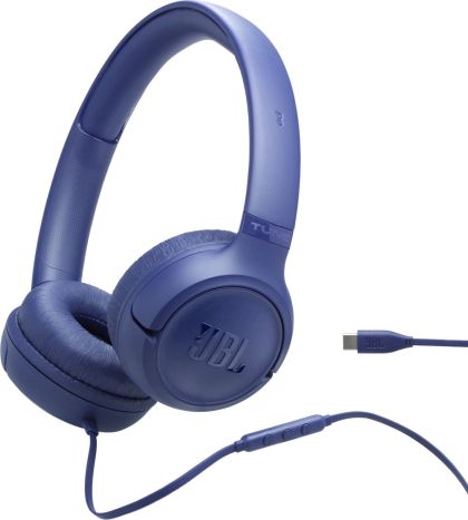 Слушалки JBL TUNE 530C BLU USB-C Wired on-ear headphones