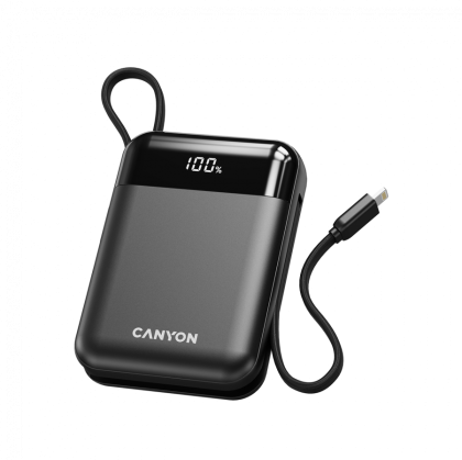 Външна батерия CANYON OnPower 104 (CNS-CPB104B), 10000mAh, 20W Fast Charging, 1xUSB-C, 1xUSB-A, Black