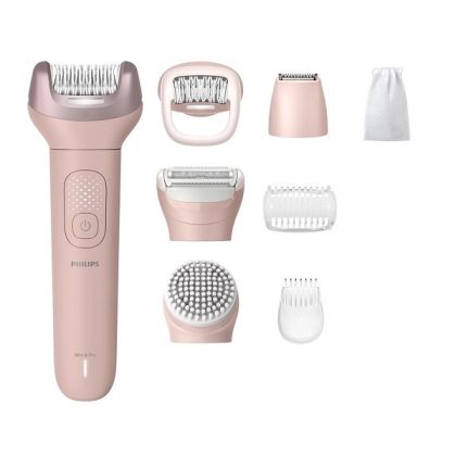 Епилатор PHILIPS BRE719/00 Series 9000, За крака, тяло и бикини зона, За използване на суха и мокра кожа, Без кабел, 2 скорости, 8 приставки, 60 минути с едно зареждане, 