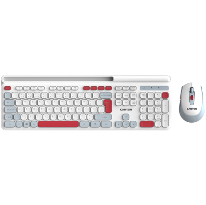 Безжичен комплект CANYON HSET-W5 (CNS-HSETW5WT), Wireless 2.4 GHz, Slim, USB, White