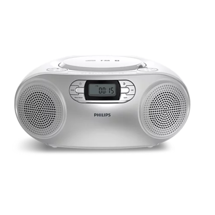 CD плейър PHILIPS TAZ2000S/10 , CD, FM радио, USB, Bluetooth® 6.0, 3W RMS, silver