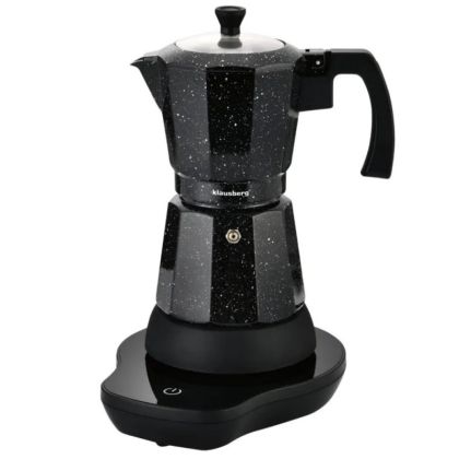 Електрическа кубинска кафеварка Klausberg KB 7998, 500W, 6 чаши, Вграден нагревател, Предпазен клапан, Черен мрамор