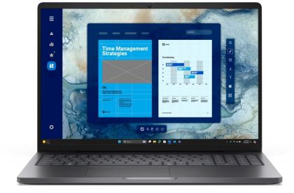 Лаптоп Dell Pro 16 PC16250, Intel 5 120U (10 cores, up to 5.0 GHz), 16" FHD+(1920x1200) 300nits AG, 8 GB: 1x8 GB, DDR5, 5600 MT/s, 512 GB TLC SSD, Intel Graphics, FHD HDR IR Cam and Mic, Wi-Fi 6E, FPR, Backlit Kb, Win11 Pro, Magnetite, 3Y PS