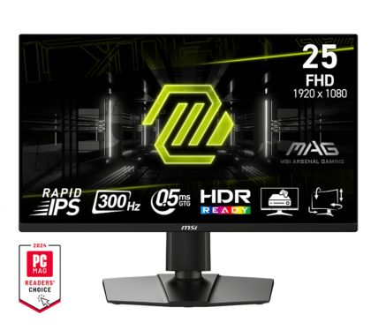 Монитор MSI MAG 255PXF, 24.5" Rapid IPS, FullHD (1920x1080) 300Hz, 16:9, 0.5ms, 250cd/m2, 1000:1, AMD FreeSync Premium, Speaker 2x2W, DP, 2xHDMI, Black