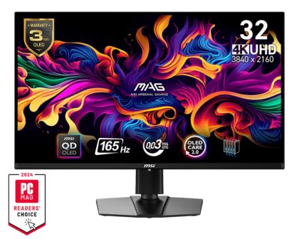 Монитор MSI MAG 321UP QD-OLED, 31.5" QD-OLED, 4K UHD (3840x2160) 165Hz, 16:9, 0.03ms, 250cd/m2, 1.5M:1, AMD FreeSync™ Premium Pro, DP, 2xHDMI, USB Type-C, Black
