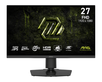 Монитор MSI MAG 272PF X24, 27" Rapid IPS, Full HD (1920 x 1080) 240Hz, 16:9, 0.5ms, 300cd/m2, 1000:1, AMD FreeSync™ Premium, Speaker 2x2W, DP, 2xHDMI, Black