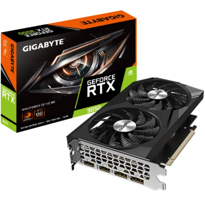 Видео карта GIGABYTE GeForce RTX 3050 WINDFORCE OC V2 8G, 8GB GDDR6, 128bit, 2xHDMI, 2xDP