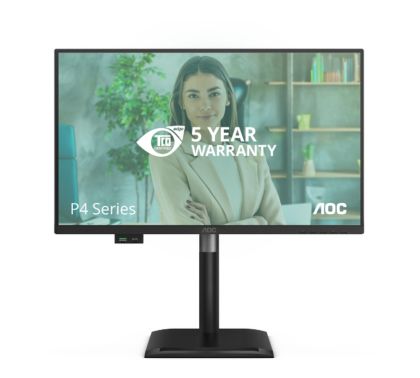 Монитор AOC 24P4U, 23.8" IPS, FullHD (1920x1080) 120Hz, 16:9, 4ms, 300cd/m2, 1500:1, Adaptive Sync, Speaker 2x2W, VGA, HDMI, DP, USB hub, Black